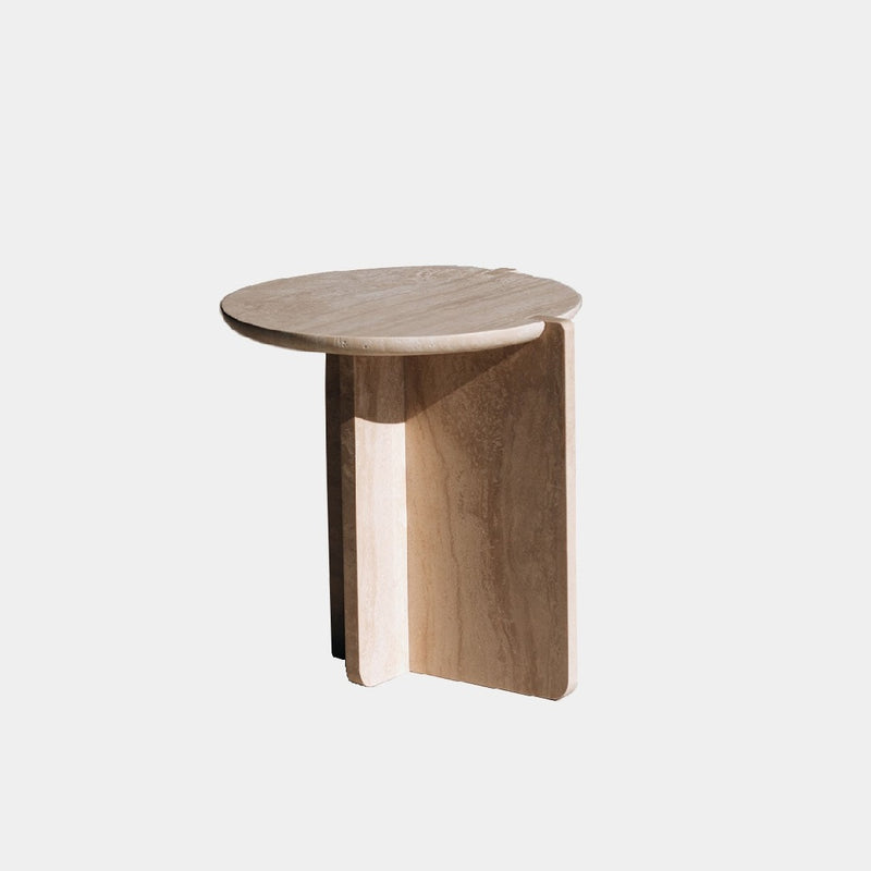 Notch Travertine Side Table